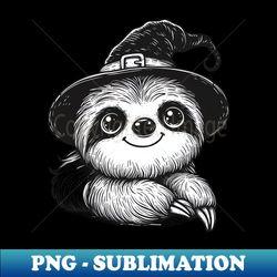 Playful Sloth in a Witch Hat - High-Quality PNG Sublimation Download - Bring Your Designs to Life