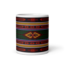 Ceramic Coffee Mug Cafecito Caliente: Ceramic Coffee Mug with Latin American Spice. Latin American Patterns Ritmo Latin