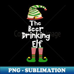 The Beer Drinking Elf Family Matching Group Christmas Gift Funny - PNG Transparent Digital Download File for Sublimation - Bold & Eye-catching