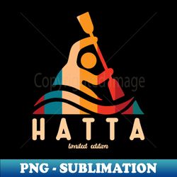 Retro Hatta Kayaking - Instant PNG Sublimation Download - Revolutionize Your Designs
