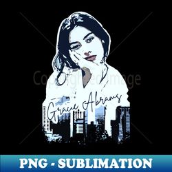 Gracie Abrams in White City Background - Creative Sublimation PNG Download - Bring Your Designs to Life