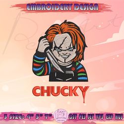 Chuck Embroidery Design, Wanna Play Embroidery, Childs Play Embroidery, Horror Movie Embroidery, Halloween Embroidery, Machine Embroidery Designs