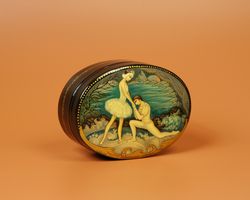 Swan Lake jewelry box hand-painted ballet scene painting