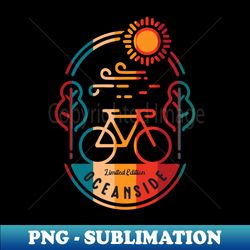 Retro Oceanside Bike Trail - Premium Sublimation Digital Download - Perfect for Sublimation Art
