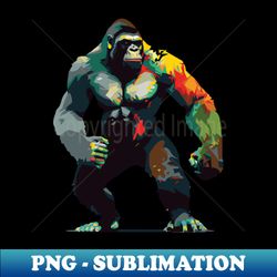 Retro Gorilla - Decorative Sublimation PNG File - Bold & Eye-catching