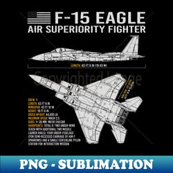 F-15 Eagle Blueprint - Premium PNG Sublimation File - Perfect for Sublimation Art