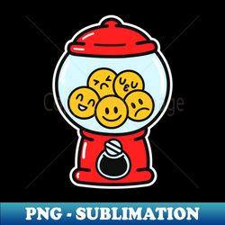 cute funny old fashioned gumball machine with emoji face - special edition sublimation png file - perfect for personalization