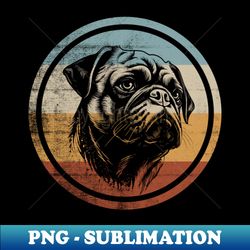 Retro Vintage Dog Design Pug - Creative Sublimation PNG Download - Add a Festive Touch to Every Day