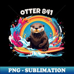 Surfing Otter 841 Otter My Way California Sea Otter - Instant PNG Sublimation Download - Capture Imagination with Every Detail