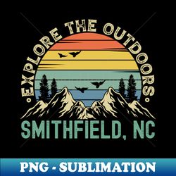 Smithfield North Carolina - Explore The Outdoors - Smithfield NC Colorful Vintage Sunset - Premium Sublimation Digital Download - Transform Your Sublimation Creations