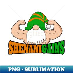 Irish Muscular Gnome Bodybuilder St Patricks Day Flexing Shenanigains Fitness Gym Workout Gift - Modern Sublimation PNG File - Stunning Sublimation Graphics
