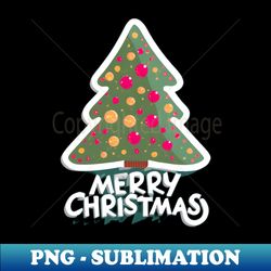 A christmas tree that says Merry Christmas in the style of playful and colorful depictions - Exclusive PNG Sublimation Download - Enhance Your Apparel with Stunning Detail