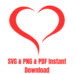 Open Heart Instant Downloads SVG-PNG-PDF Digital Download