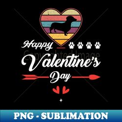 Funny Dachshund Dog Retro Vintage Valentine Day Colorful Heart - Digital Sublimation Download File - Perfect for Personalization
