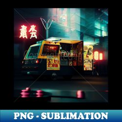 Cyberpunk Tokyo Ramen Food Truck - PNG Transparent Digital Download File for Sublimation - Fashionable and Fearless