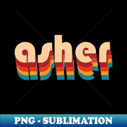 Retro Asher Name - High-Resolution PNG Sublimation File - Transform Your Sublimation Creations
