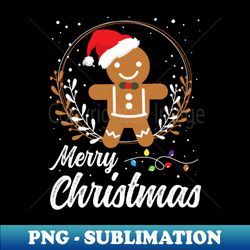 Cute Gingerbread Man Merry Christmas Gift - Modern Sublimation PNG File - Enhance Your Apparel with Stunning Detail