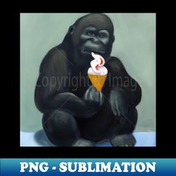 Gorilla eating ice cream - Signature Sublimation PNG File - Revolutionize Your Designs