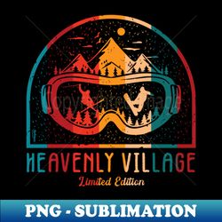 Retro Heavenly Village - Unique Sublimation PNG Download - Perfect for Creative Projects