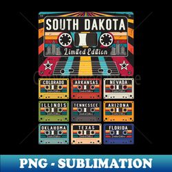 Retro South Dakota State - Exclusive PNG Sublimation Download - Spice Up Your Sublimation Projects