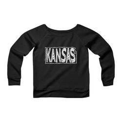 State Of Kansas Womans Wide Neck Sweatshirt Sweater
