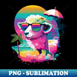 Sheep In Beach - PNG Sublimation Digital Download - Enhance Your Apparel with Stunning Detail
