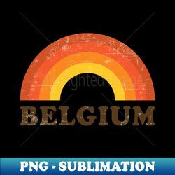 Belgium Retro Vintage Rainbow Vacation Souvenir - Artistic Sublimation Digital File - Spice Up Your Sublimation Projects