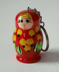 Red Matryoshka Keychains wooden souvenir nesting doll keychain russian doll small gifts ideas inexpensive gifts