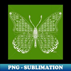 green jade butterfly ecopop in mexican pattern - high-quality png sublimation download - perfect for creative projects