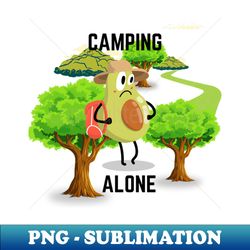 Cartoon Pear Camping Alone - Exclusive Sublimation Digital File - Capture Imagination with Every Detail