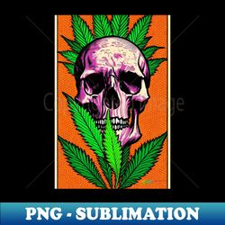 Trippy Cannabis Comic Skulls 17 - Instant PNG Sublimation Download - Enhance Your Apparel with Stunning Detail
