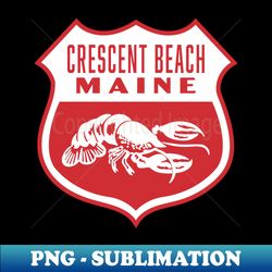 Crescent Beach Maine Retro Lobster Shield White - Sublimation-Ready PNG File - Perfect for Sublimation Mastery