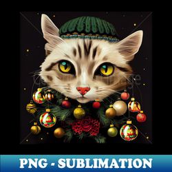 Christmas tabby cat gift - Elegant Sublimation PNG Download - Perfect for Sublimation Mastery