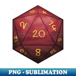 D20 Dice Red - Sublimation-Ready PNG File - Bring Your Designs to Life