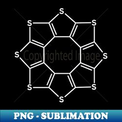SULFLOWER Molecule Structure Formula C16S8 Sulfur Chemistry - Unique Sublimation PNG Download - Boost Your Success with this Inspirational PNG Download