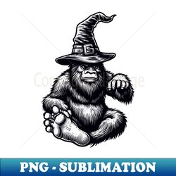 Playful BigFoot in a Witch Hat - PNG Transparent Digital Download File for Sublimation - Perfect for Personalization