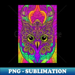 Psychedelic Owl Acid Vibes 16 - Retro PNG Sublimation Digital Download - Boost Your Success with this Inspirational PNG Download