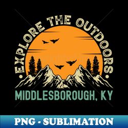 Middlesborough Kentucky - Explore The Outdoors - Middlesborough KY Vintage Sunset - Digital Sublimation Download File - Create with Confidence