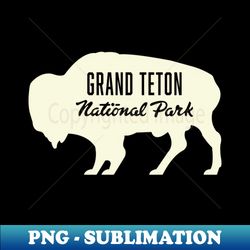 Grand Teton National Park Buffalo - Tan - High-Quality PNG Sublimation Download - Add a Festive Touch to Every Day