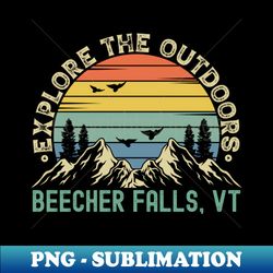 Beecher Falls Vermont - Explore The Outdoors - Beecher Falls VT Colorful Vintage Sunset - Modern Sublimation PNG File - Bring Your Designs to Life