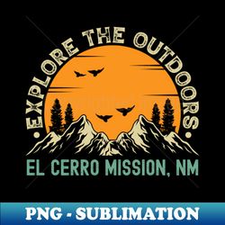 El Cerro Mission New Mexico - Explore The Outdoors - El Cerro Mission NM Vintage Sunset - Artistic Sublimation Digital File - Unleash Your Creativity