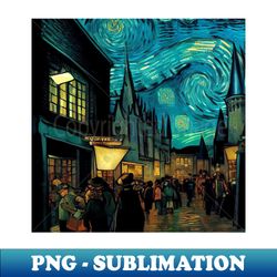 Starry Night in Diagon Alley - Decorative Sublimation PNG File - Perfect for Sublimation Mastery
