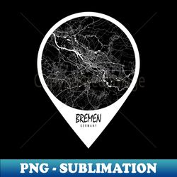 Bremen Germany City Map - Travel Pin - Vintage Sublimation PNG Download - Perfect for Sublimation Mastery
