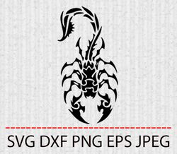 Scorpion SVG,PNG,EPS Cameo Cricut Design Template Stencil Vinyl Decal Tshirt Transfer Iron on