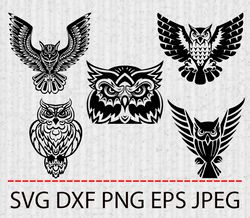 OWL SVG,PNG,EPS Cameo Cricut Design Template Stencil Vinyl Decal Tshirt Transfer Iron on