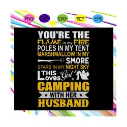 this girl love camping with her husband, camping svg, camping lover, gift for camping lover, happy camping, camping shir