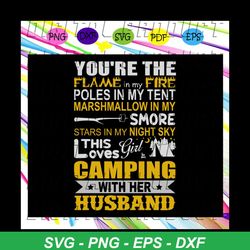this girl love camping with her husband, camping svg, camping lover, gift for camping lover, happy camping, camping shir