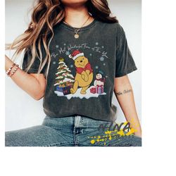 Retro Winnie The Pooh Christmas Comfort Colors Shirt, The Most Wonderful Time Of The Year Winnie The Pooh Lights Shirt,