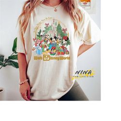 Vintage Walt Disney World Christmas Comfort Colors T-Shirt, Mickey and Friends Christmas Shirt, Disney Christmas Shirt,