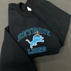 Detroit Lions Embroidered Sweatshirt, NFL Embroidered Shirt, NFL Lions, Embroidered Hoodie, Unisex T-Shirt